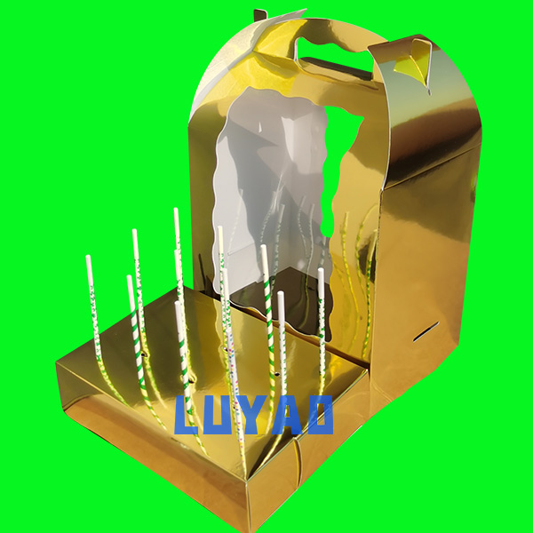 metallic gold cake pop packing box